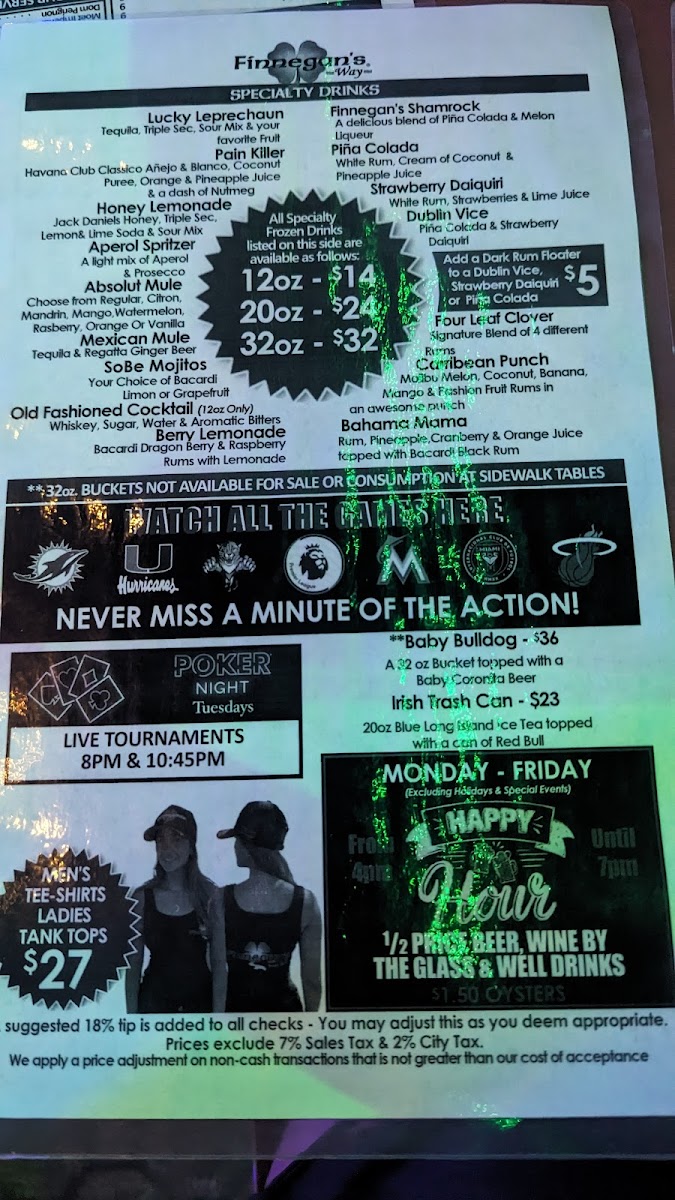 Finnegan's Way Menu - Image 5